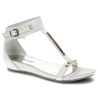 Sandały CARINII - B2202 _-B03-000-000-904 Nappa Brasile Bianco