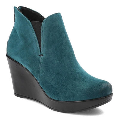 Botki KARINO - 0977/058-F Niebieski/Zamsz