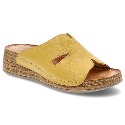 Klapki WASAK - 0755 Żółty Groszek