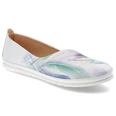 Baleriny ARMODO - 2460/PK Biały/Pióra