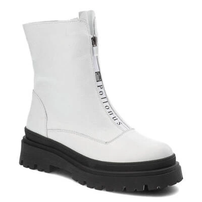 Botki POLLONUS - 5-1601-007 Biały Verona/Dz