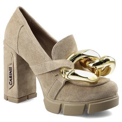 Półbuty CARINII - B7322_-O17-000-000-E36 Beż