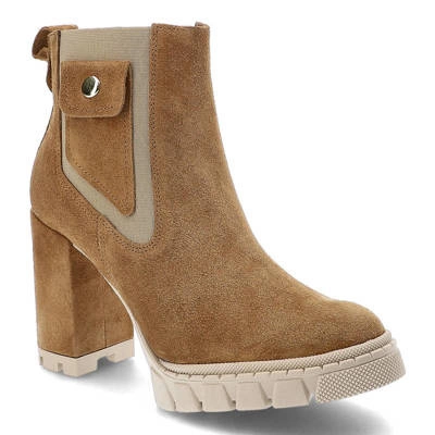 Botki DAMISS - DS-641/2/A Koniak Welur