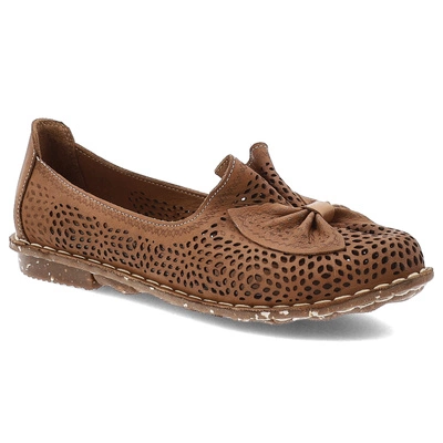 Baleriny RAVINI - 101 148-1 Brąz 37