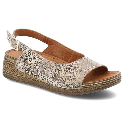 Sandały MACIEJKA - L7069-04/00-1 Beż Kwiaty