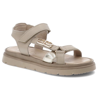 Sandały ARMODO - 40441 V.Taupe+Kryształ Zł.