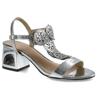 Sandały DAMISS - DS-496/8 Srebro Wenus