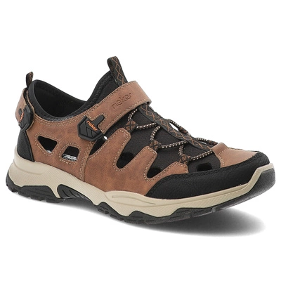 Sandały RIEKER - B8375-90 Brown Combination