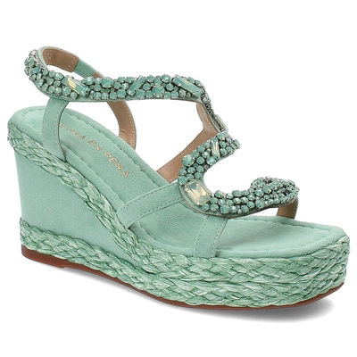 Sandały ALMA EN PENA - V240977 Suede Mint