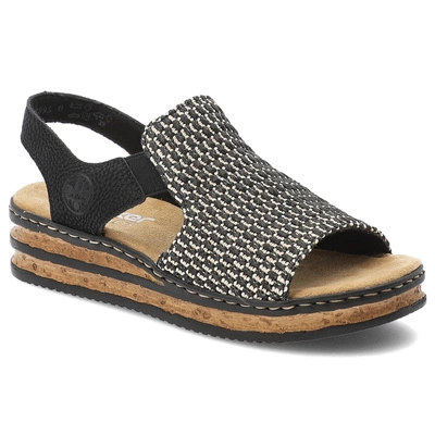 Sandały RIEKER - 62971-00 Black Combination