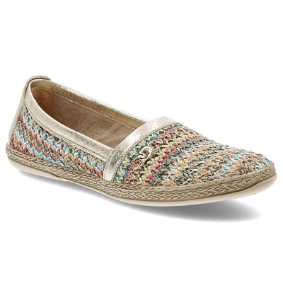 Espadryle ARMODO - 10178 Plec.Multi/Kryształ Złoto