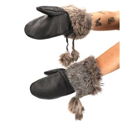 Rękawiczki LUKA-PELLI - ZARA R01-7 Z Naturalnym Futrem Z Lisa