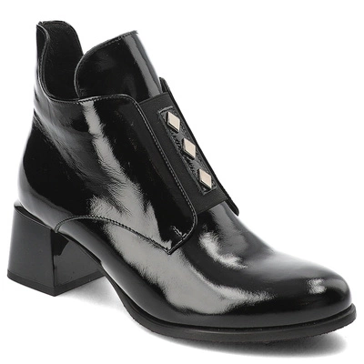 Botki ARMODO - 60504 Naplak Czarny+Cn.