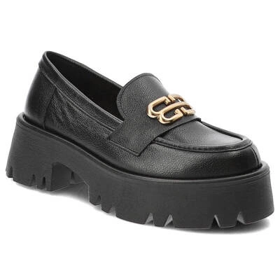 Półbuty ARMODO - 20164 V.Czarny + Złoto