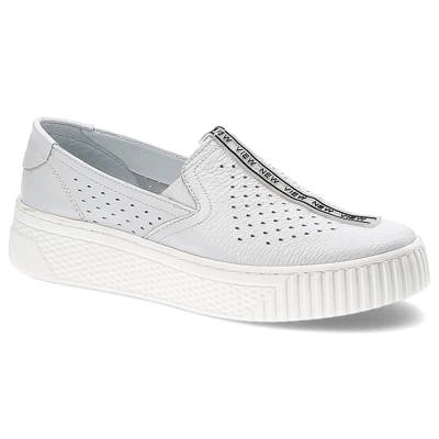 Półbuty POLLONUS - 5-1371-001 Biały Floter/Perforacja