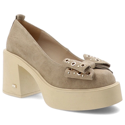 Półbuty KARINO - 5569/001-P Beż/Welur