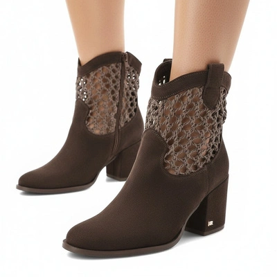 Botki KARINO - 5912/008-P Mokka/Welur