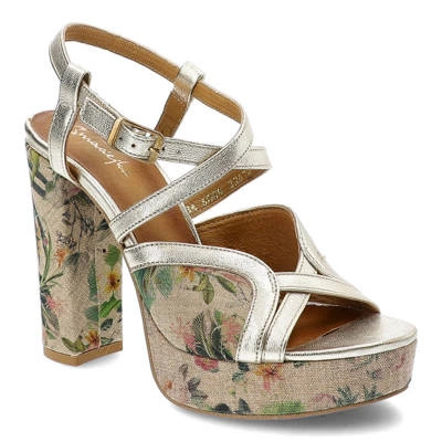 Sandały MACIEJKA - 06084-25/00-1 Złoty+Kwiaty