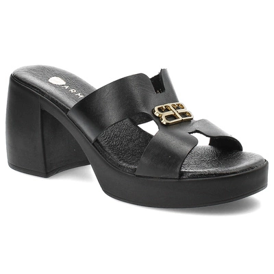 Klapki ARMODO - 40419 Bf.Czarny+Zł