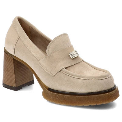 Półbuty ARMODO - 20169 W.Beż + Złoto